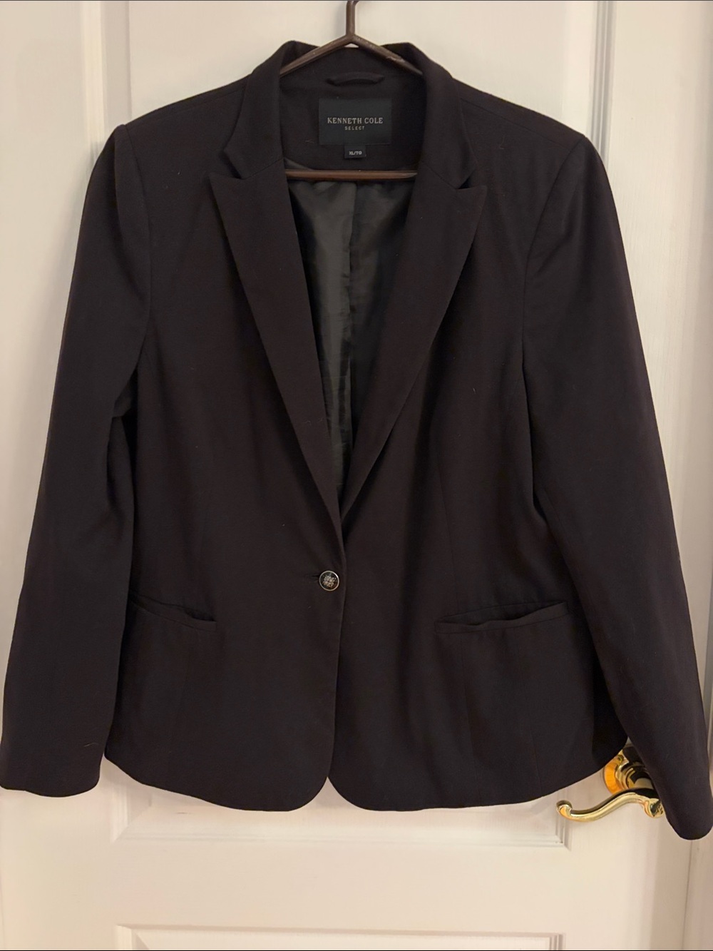 Kenneth Cole Black Women's Single-Button Tailored Blazer